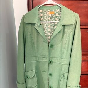 Tulle Anthropologies women’s large green wool peacoat. Lightweight.